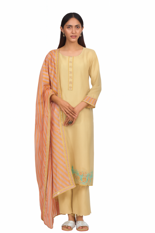 Women Embroidery Kurta Set-Rani Pink (Size-3XL) | D291